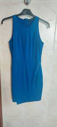 Vestido azul com racha - Zara