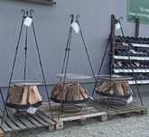 ZESTAW GRILL TRÓJNÓG kuty SKŁADANY+ruszt +palenisko zestawy 60,70,80cm