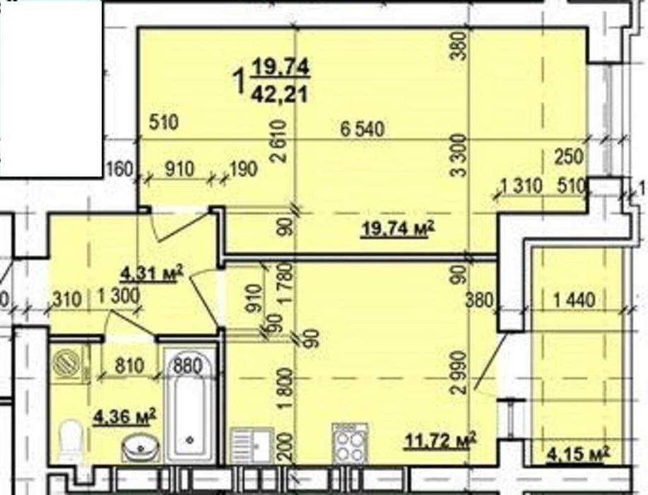ЖК МИРА 3 продам 1-комн квартиру 43м2 в Новострое MV