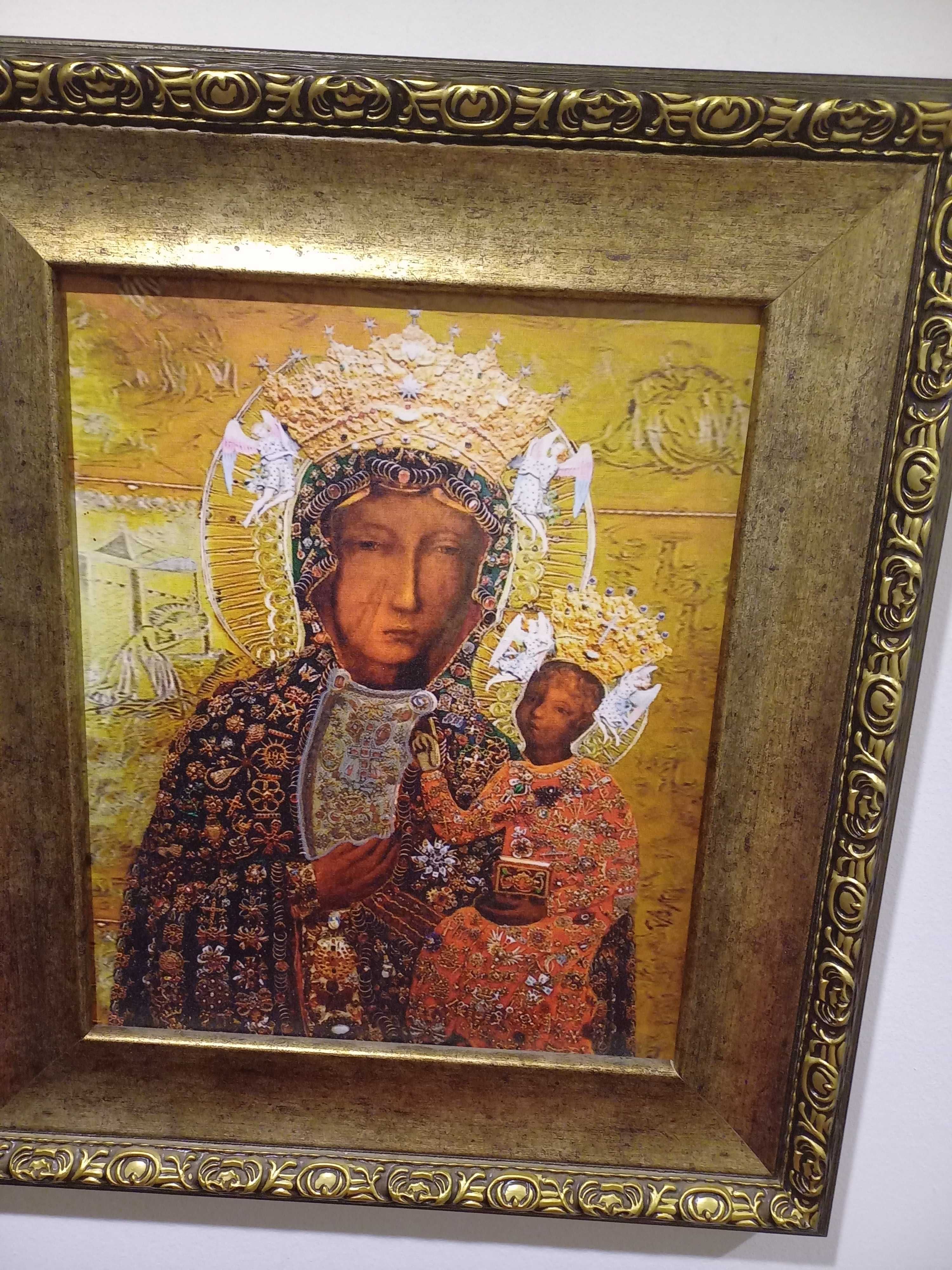 Kopia ikony Matki Bożej Częstochowskiej w rubinowej sukni