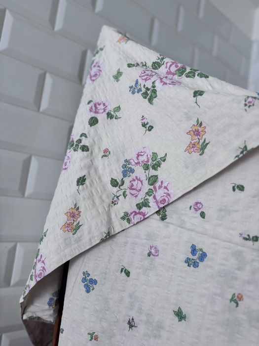 Pościel poszewka na kołdrę bawelna kora kwiaty kwiatki boho ecru róż