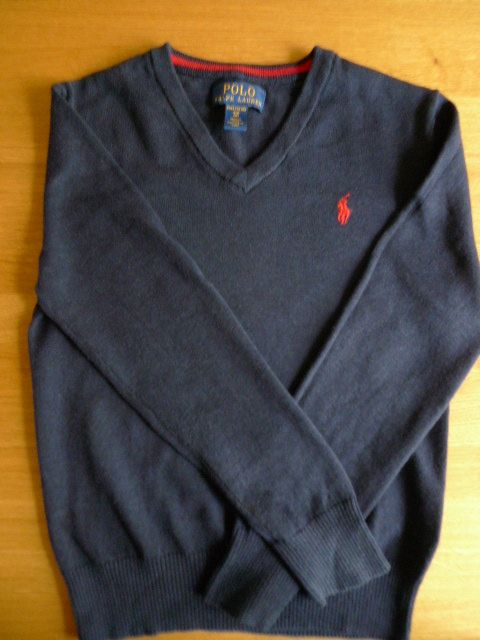Wspaniały granatowy sweter chłopięcy Ralph Lauren
