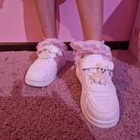 Buty dla dziewczynki adidasy białe miś różowy rozm. 29