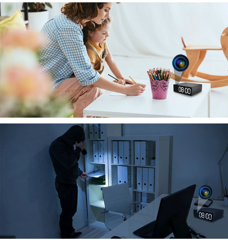Ukryta KAMERA zegar WIFI podgląd na żywo nagrywanie w nocy MK203
