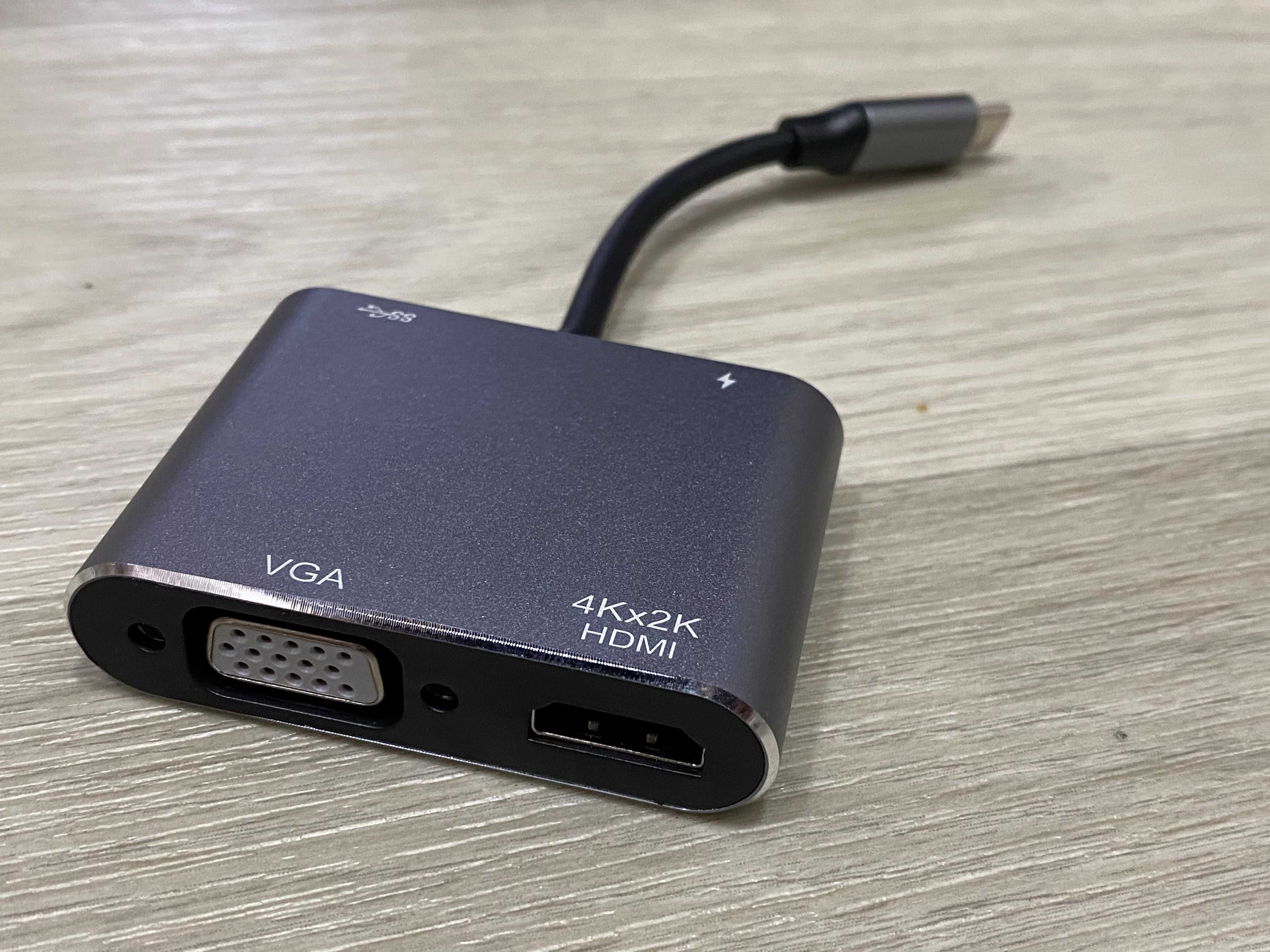 Переходник 4K USB-C HUB PD+HDMI+VGA+USB adapter 4 in 1