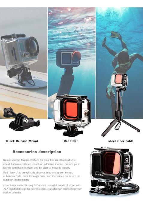 Lammcou Hero 12 wodoszczelna obudowa, 60m podwodna obudowa /nurkowania