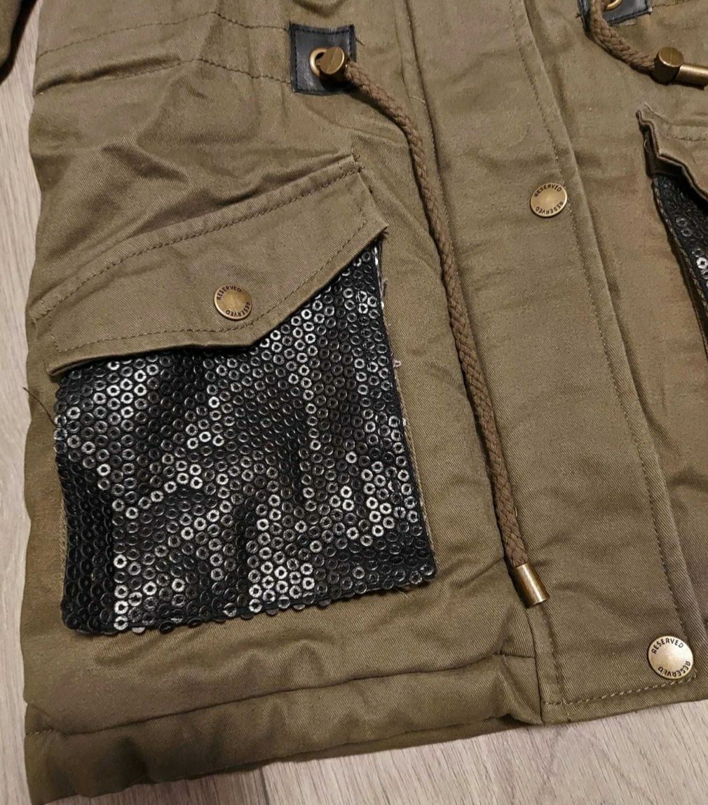 Kurtka zimowa Reserved khaki rozm. 158