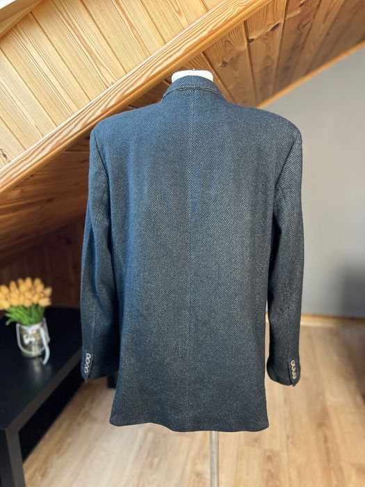 marynarka tweed digel L 58 dobry skład żywa wełna virgin woal bawełna