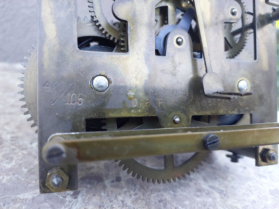 656 Mechanizm starego zegara ściennego FMS 55006 sprawny
