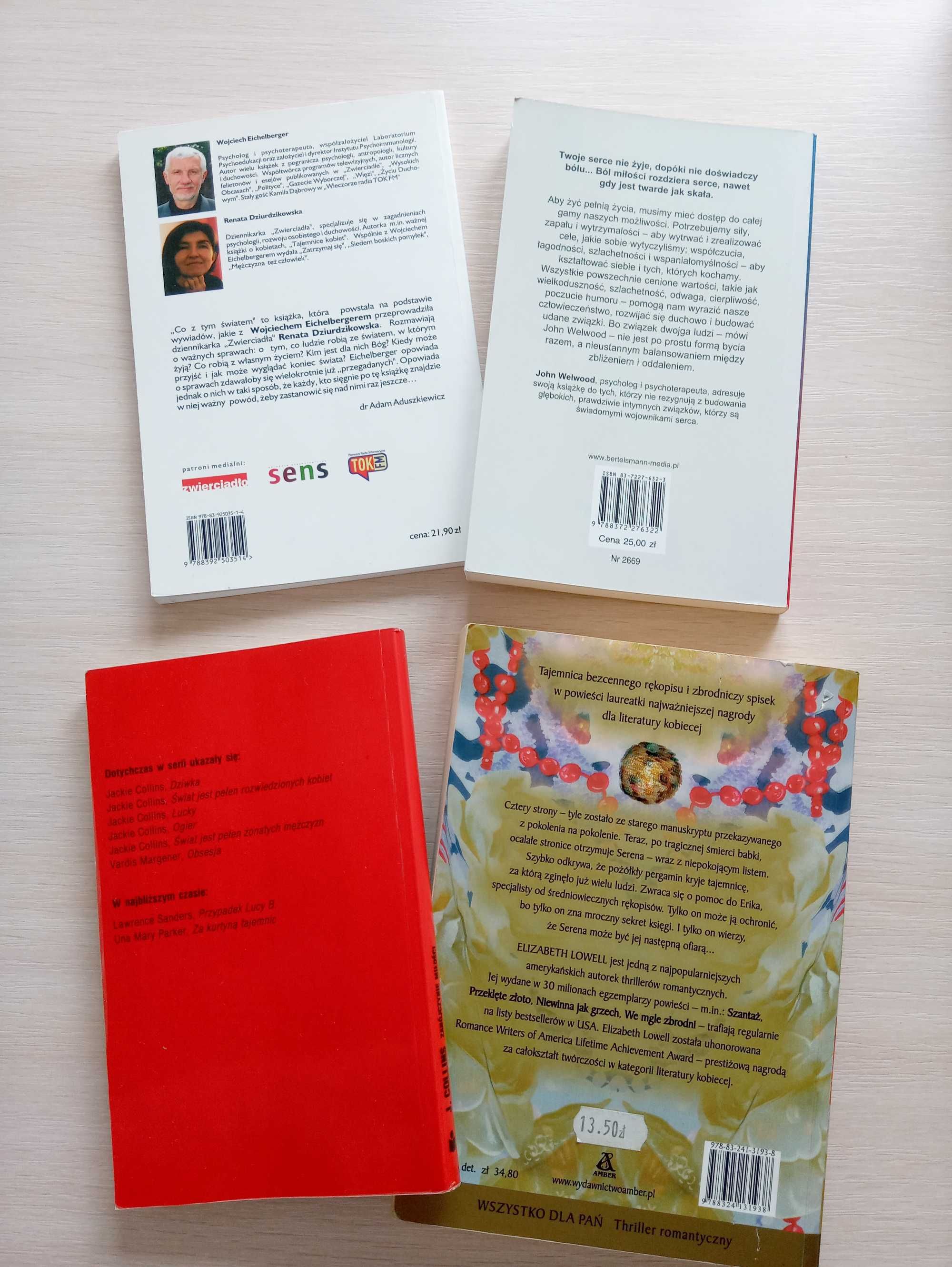 Zestaw książek - 4 szt.: "Co z tym światem ?", "Wędrówka serc"...