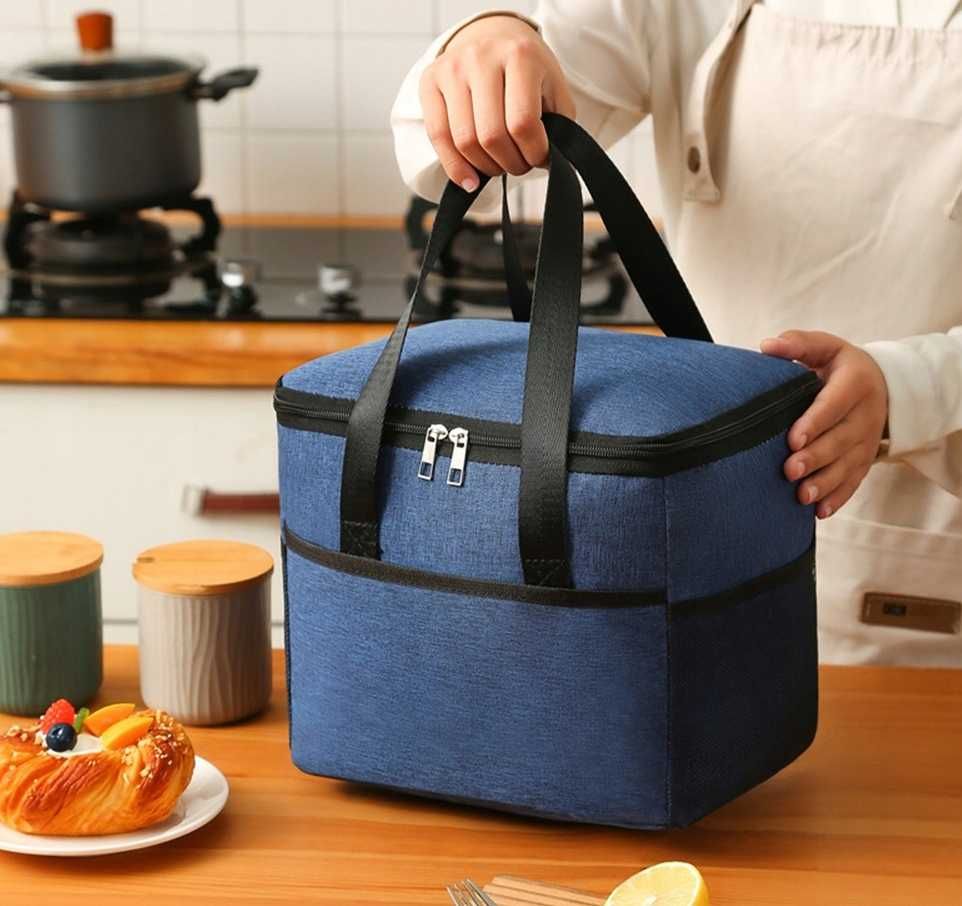 Termiczna Torba duża LUNCH BOX Śniadanie jedzenie