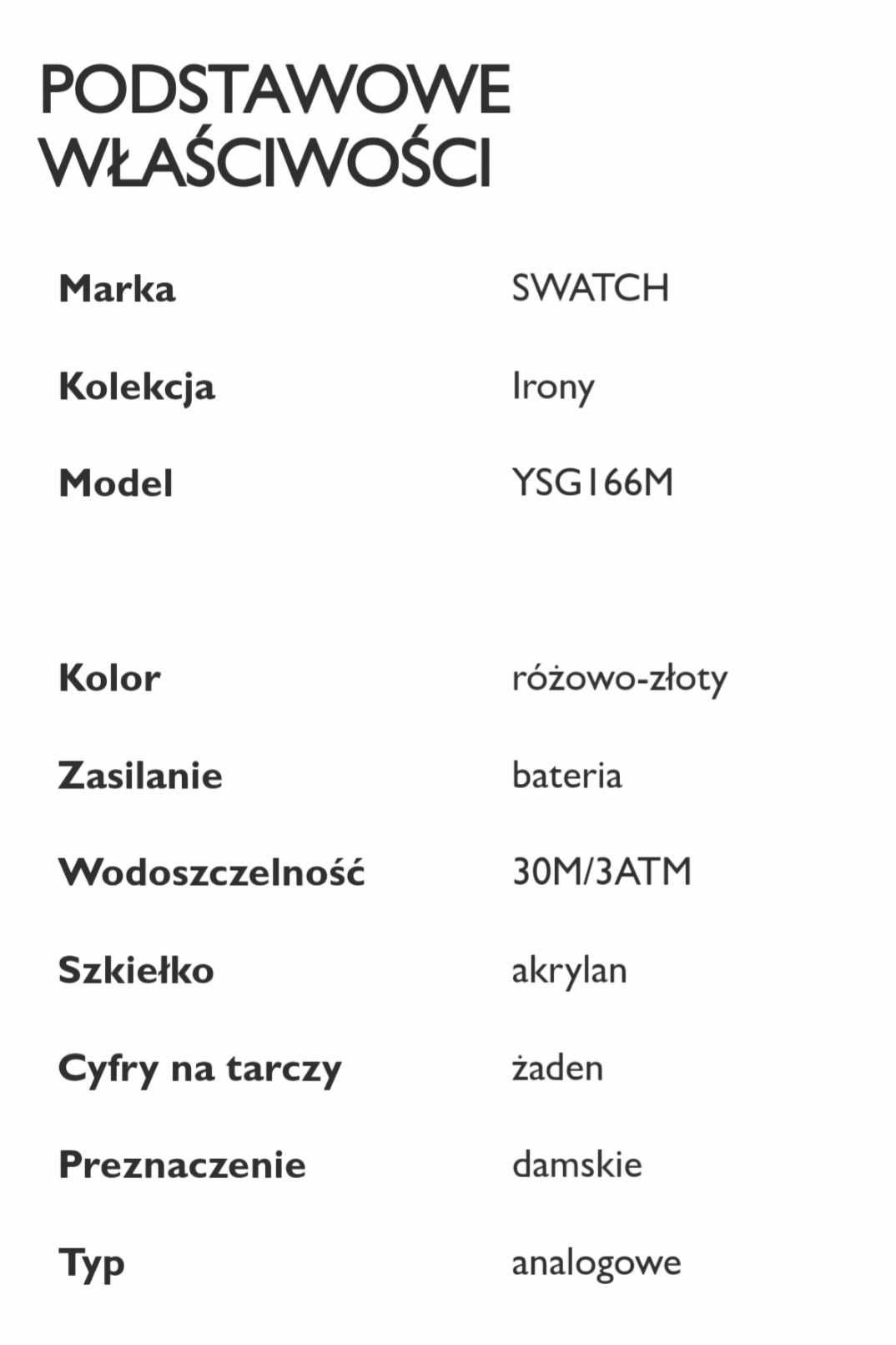 Swatch szwajcarski złoty Luminescent Rose Irony jak Michael Kors Guess