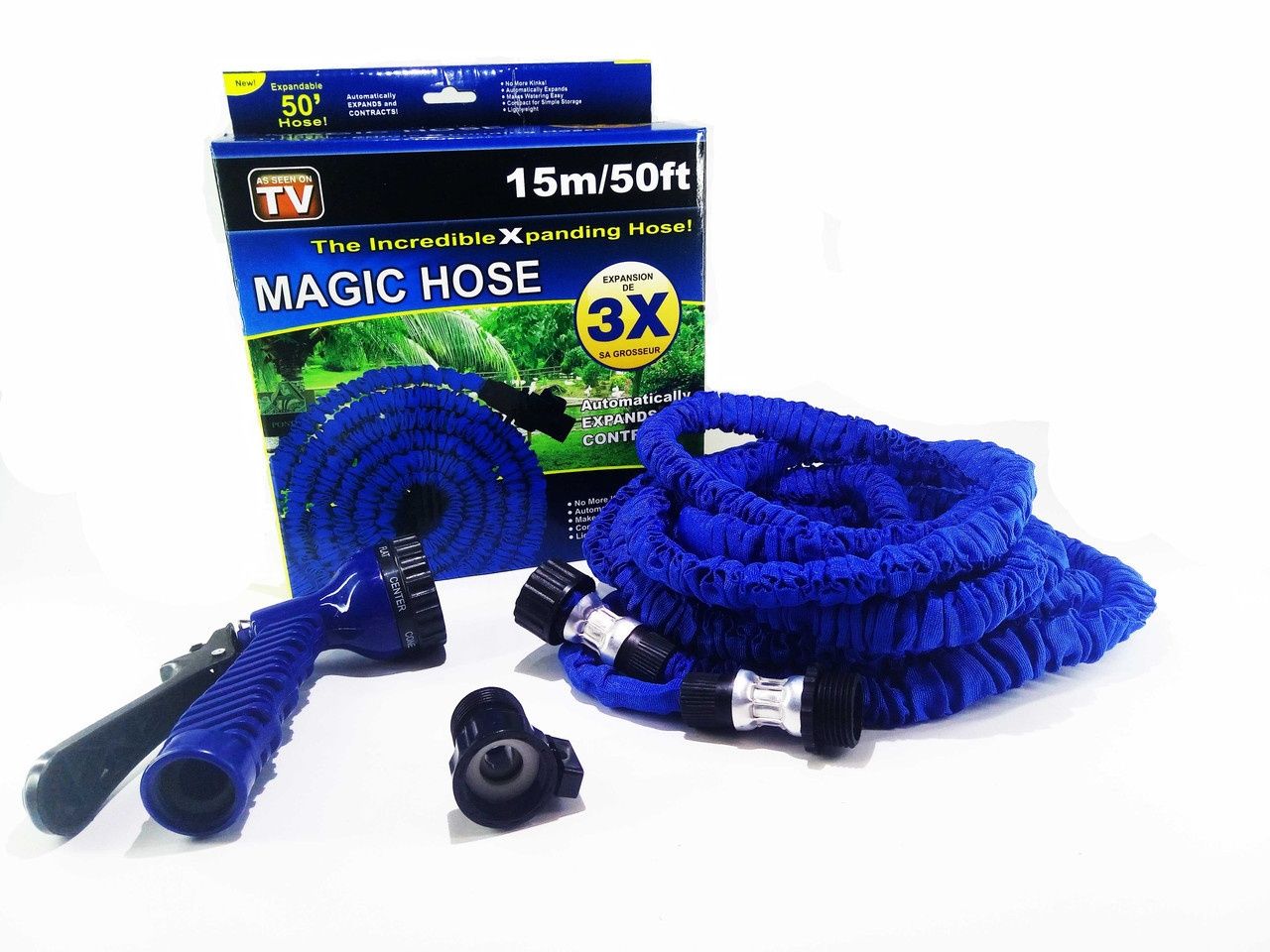 Шланг для полива X HOSE 15 м с распылителем, садовый шланг,