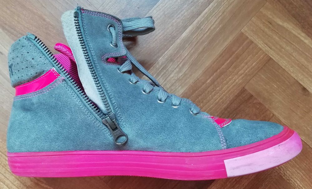 r. 40 RICHTER SKÓRA CEKINY trampki wysokie BDB