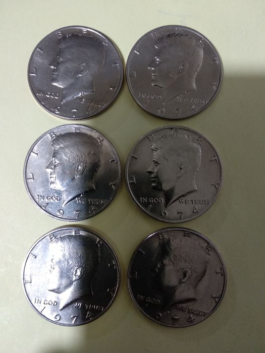 Moedas de meio Dólar 1974 dos EUA