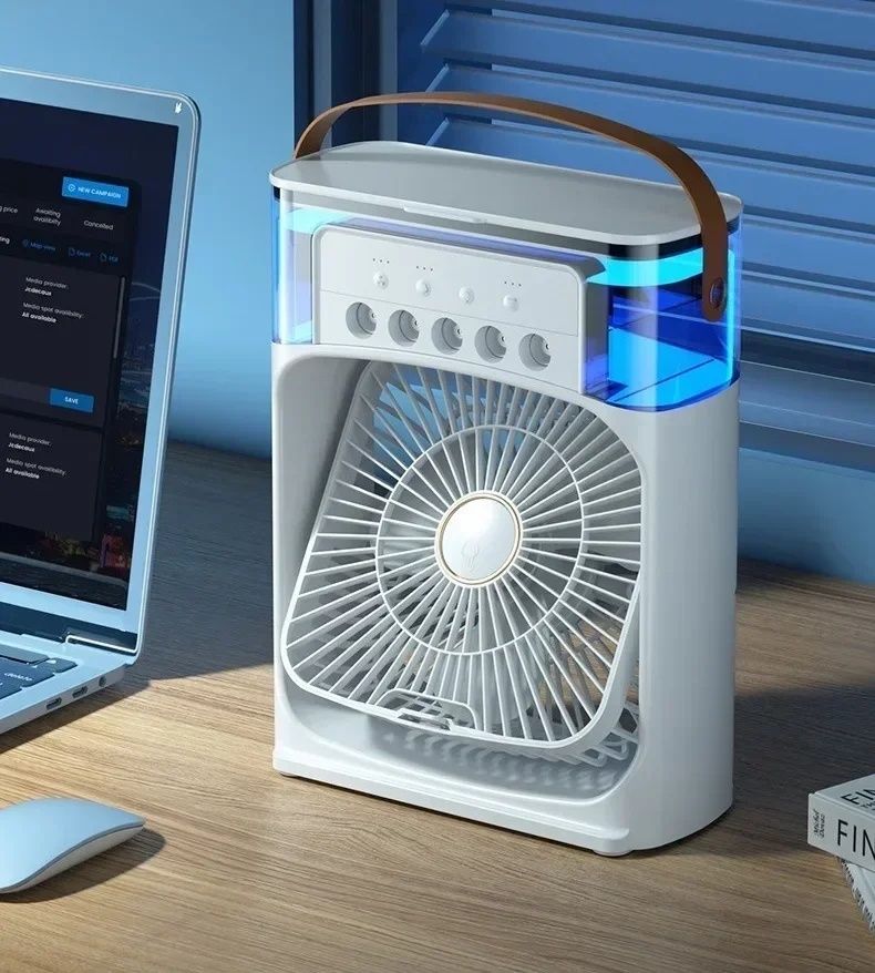 Настольный вентилятор увлажнитель 4в1 , питание от USB. Green.