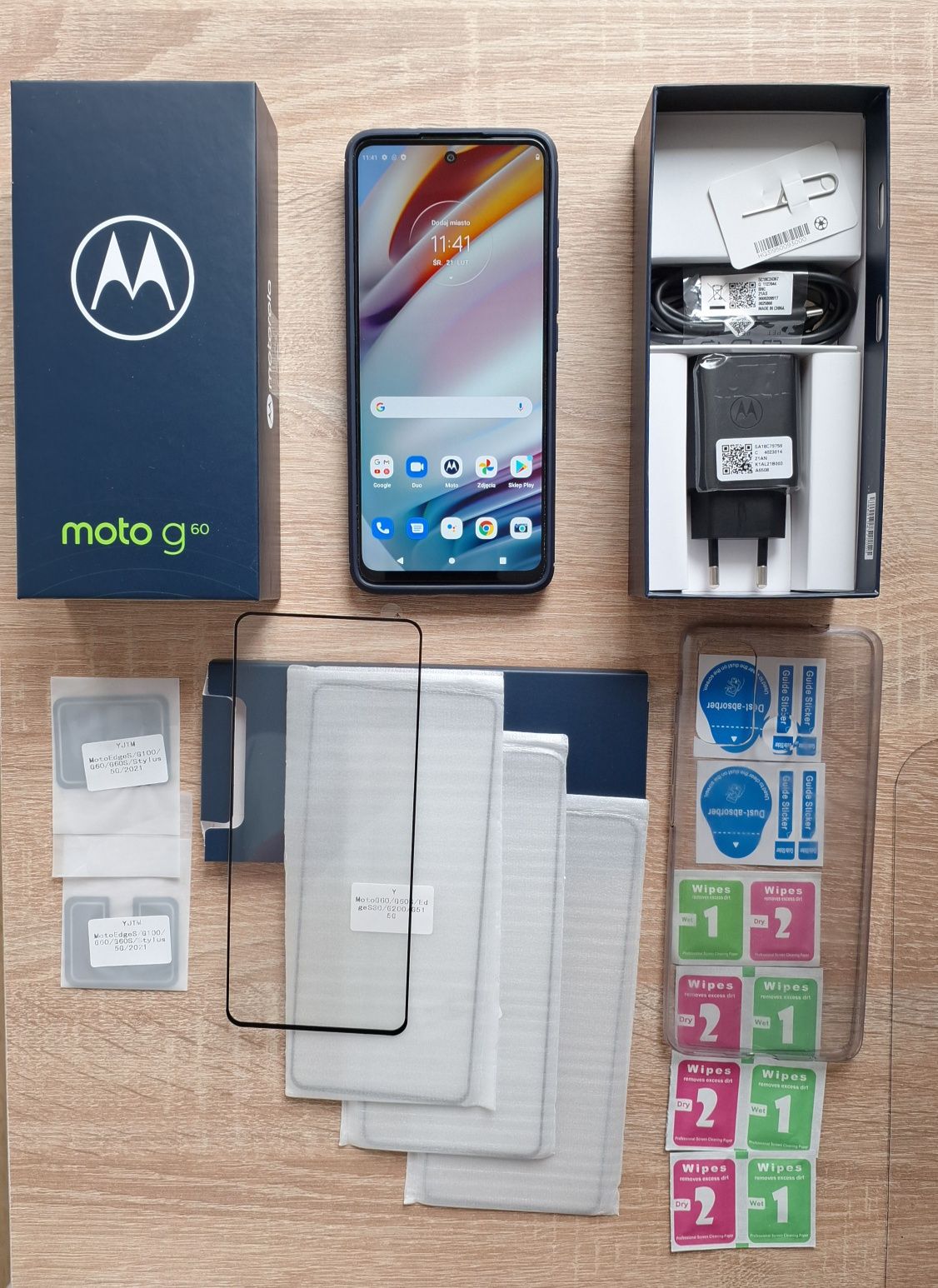 Motorola moto g60 6/128Gb 6000mAh JAK NOWA + 4 SZKŁA HARTOWANE + ETUI