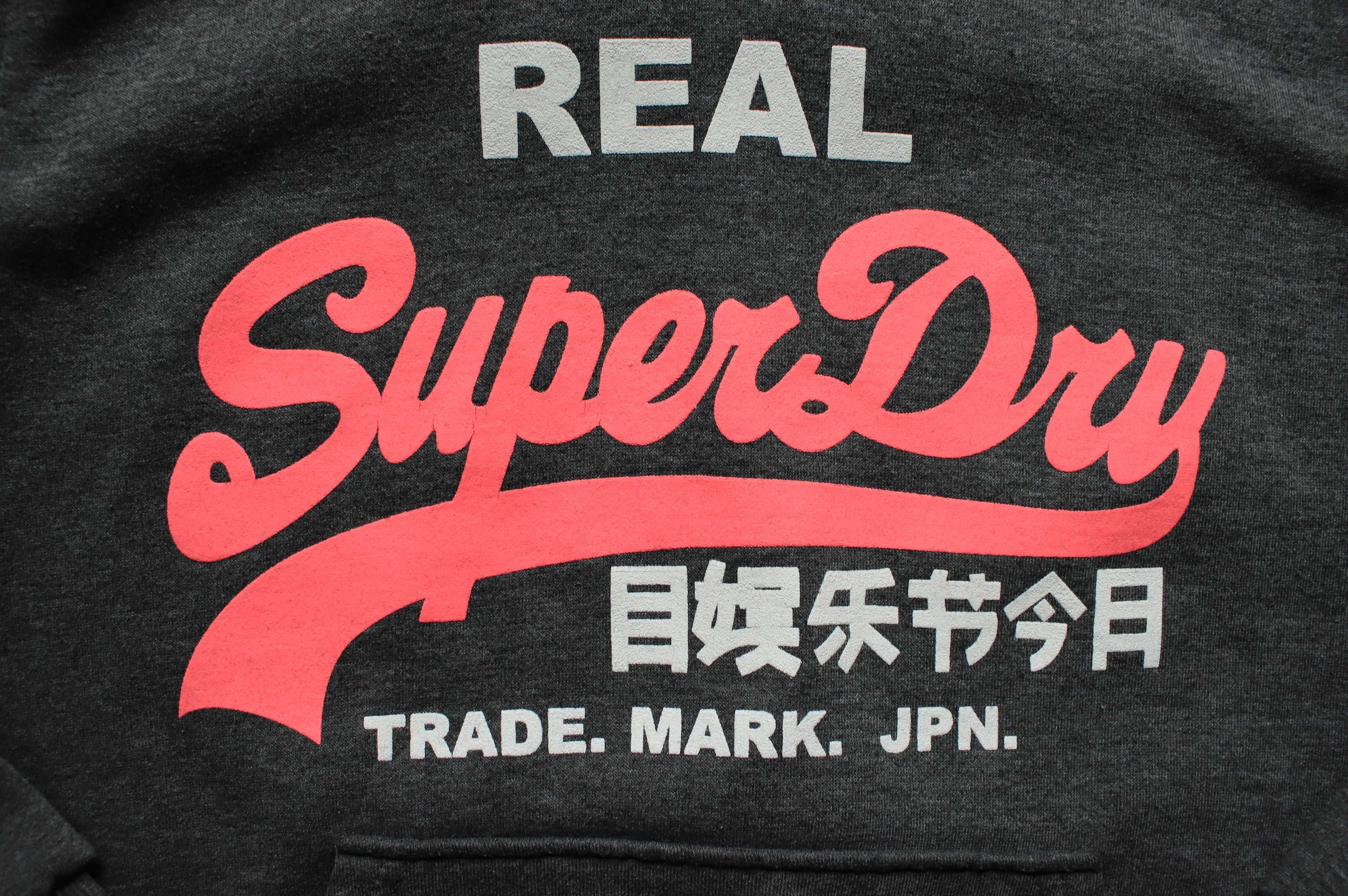 Bluza Vintage Super Dry szara damska rozm. L bawełniana kangur