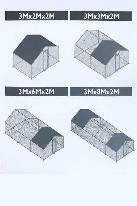 Woliera Dla zwierząt Kur Kaczek Króliki Zagroda Wybieg 3x2/3x3/3x6/3x8