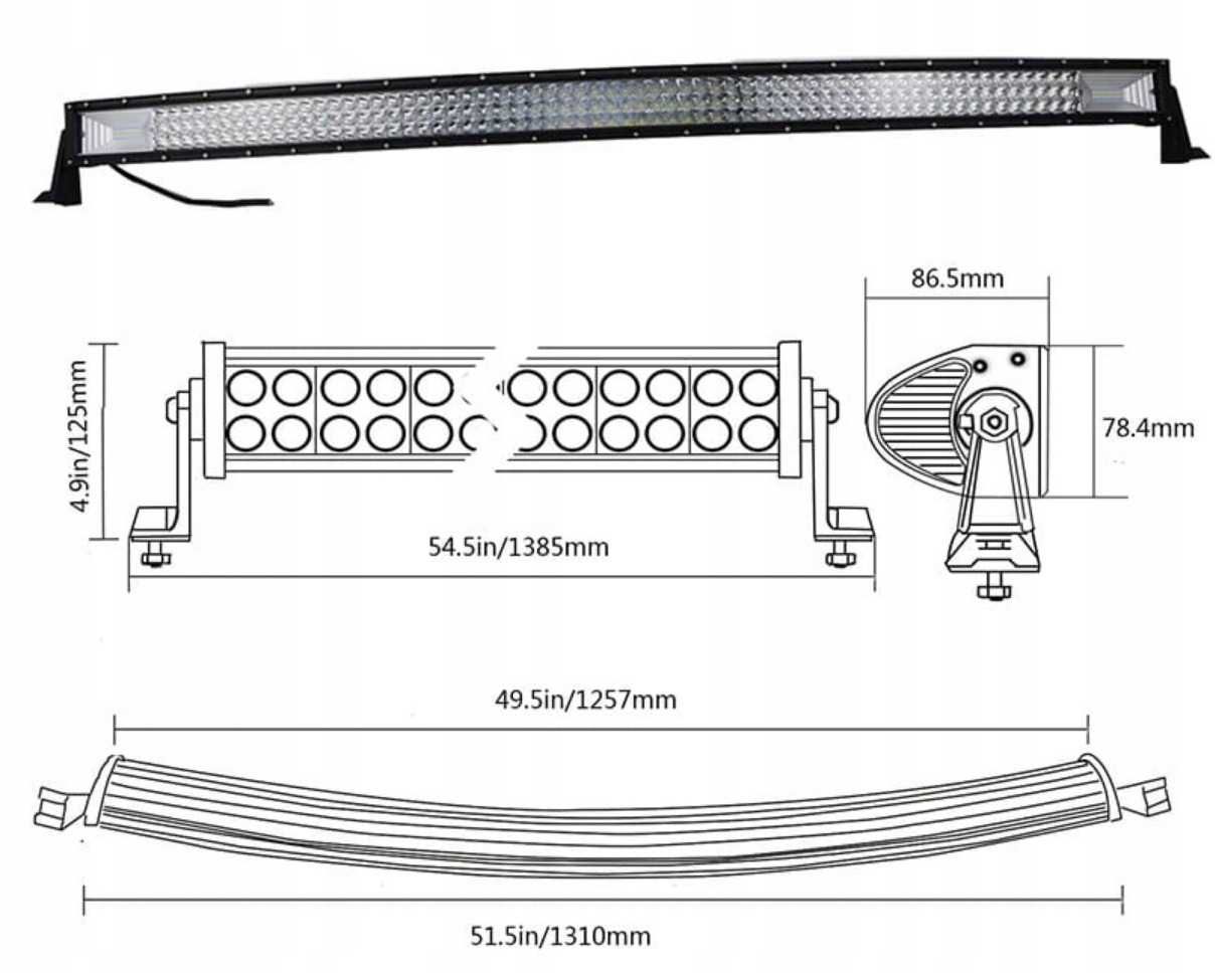 Panel LED halogen szperacz lampa robocza 1200W 10-24V