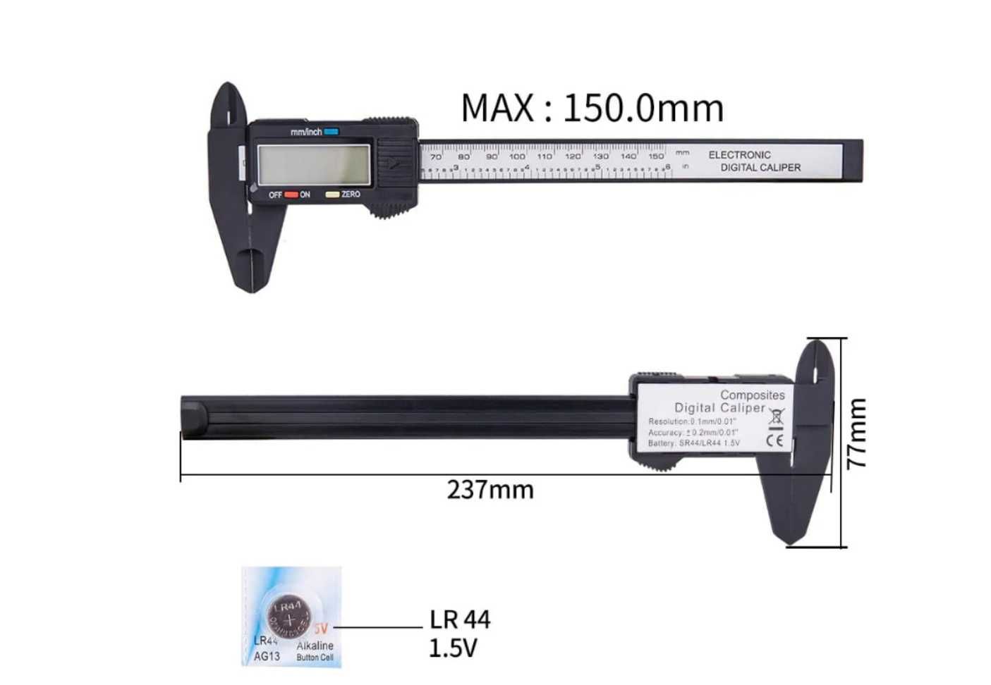 Электронный штангенциркуль Digital caliper