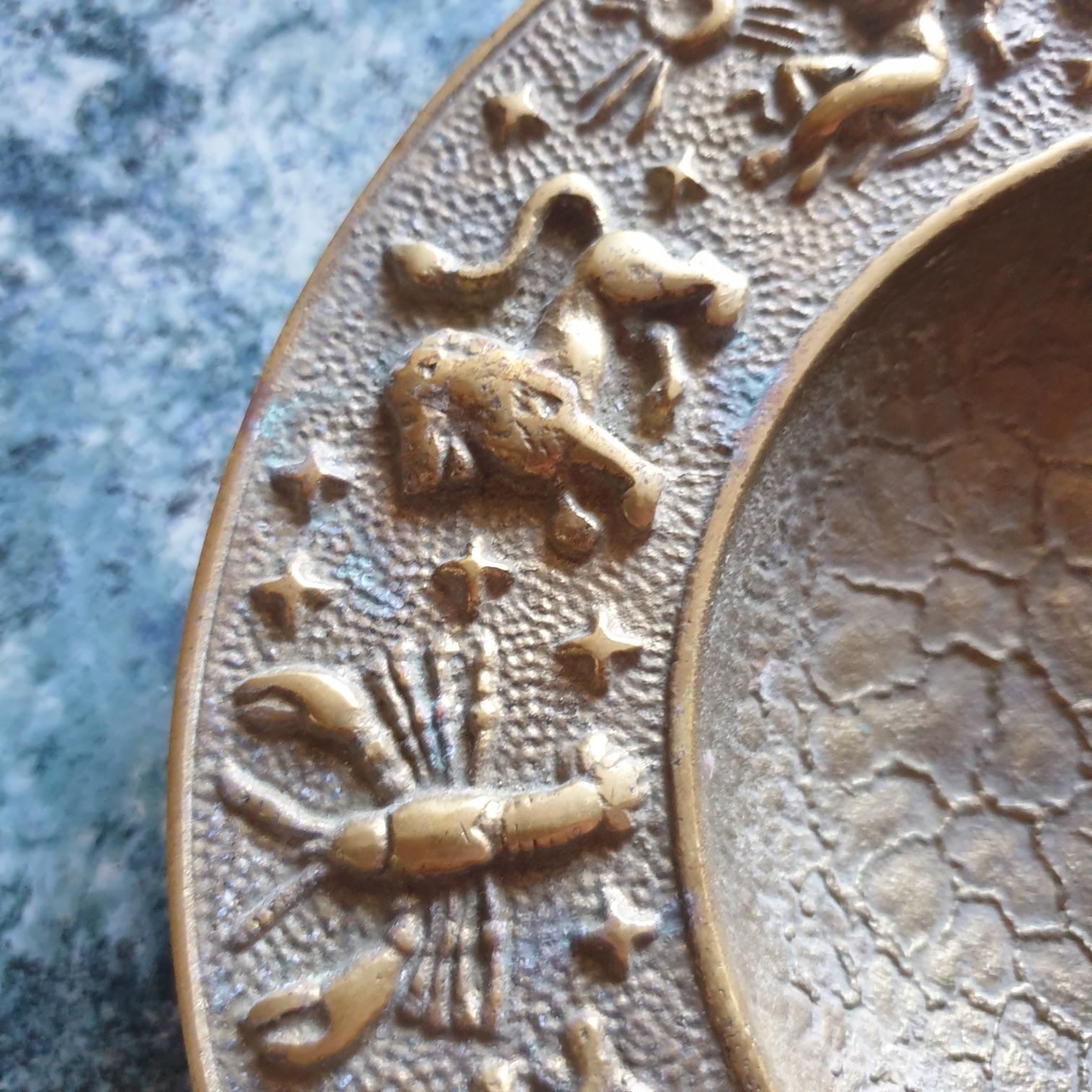 Vintage Danish Bronze Zodiac Dish from Nordisk Malm, 1940s