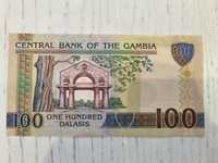 Gambia nota 100 dalasis não circulada nova