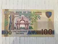 Gambia nota 100 dalasis não circulada nova