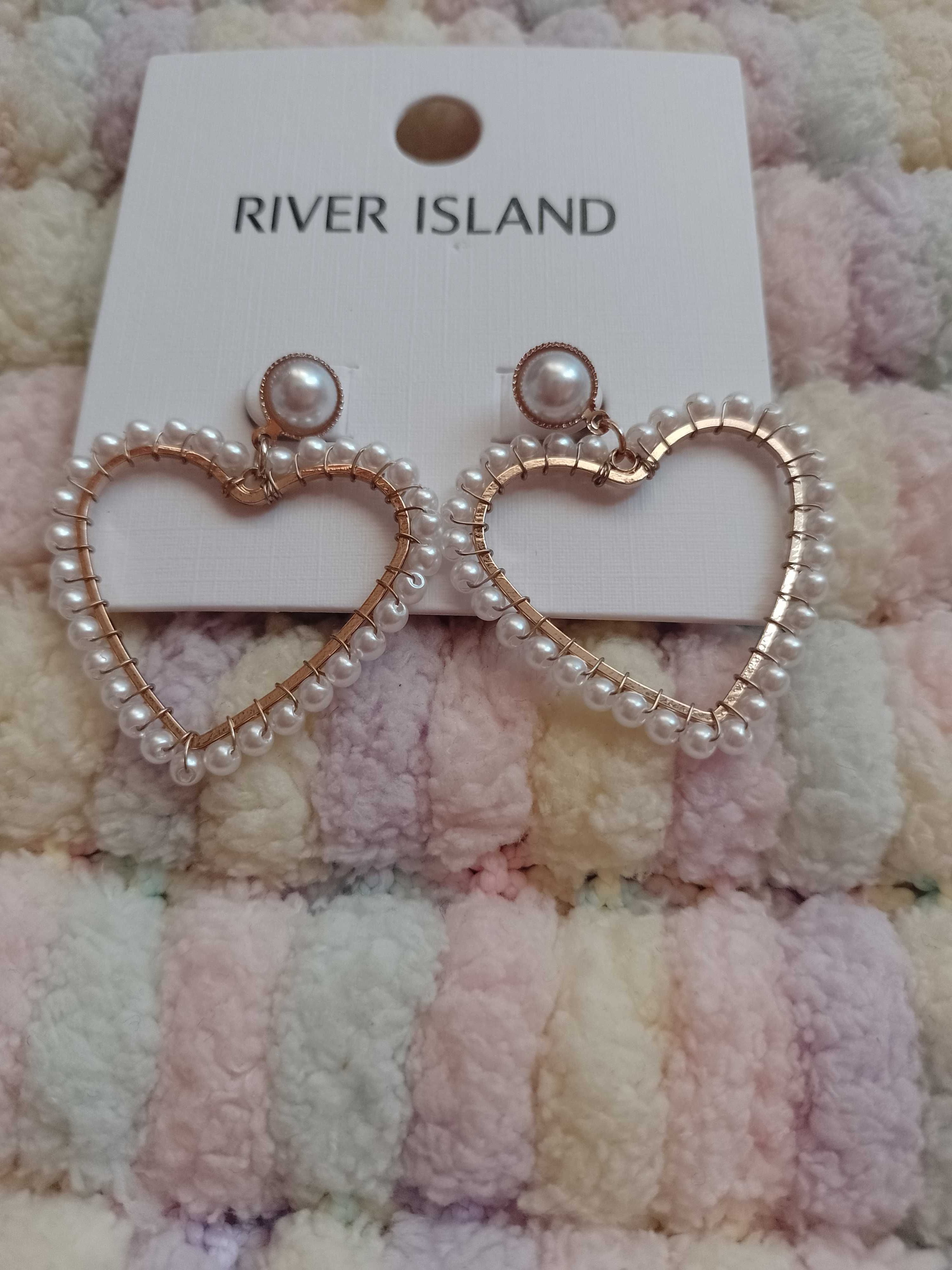 RIVER ISLAND/ Bogato zdobione kolczyki z Londynu, serca, NOWE