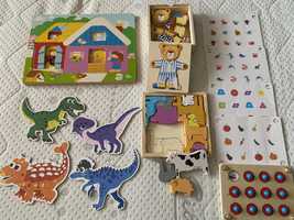 Układanki  drewniane zabawki  jak Montessori