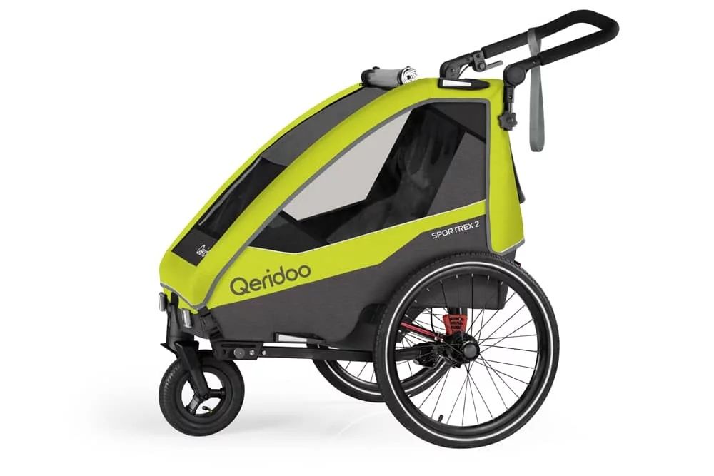 Qeridoo Sportrex 2 Lime Green wózek przyczepka rowerowa