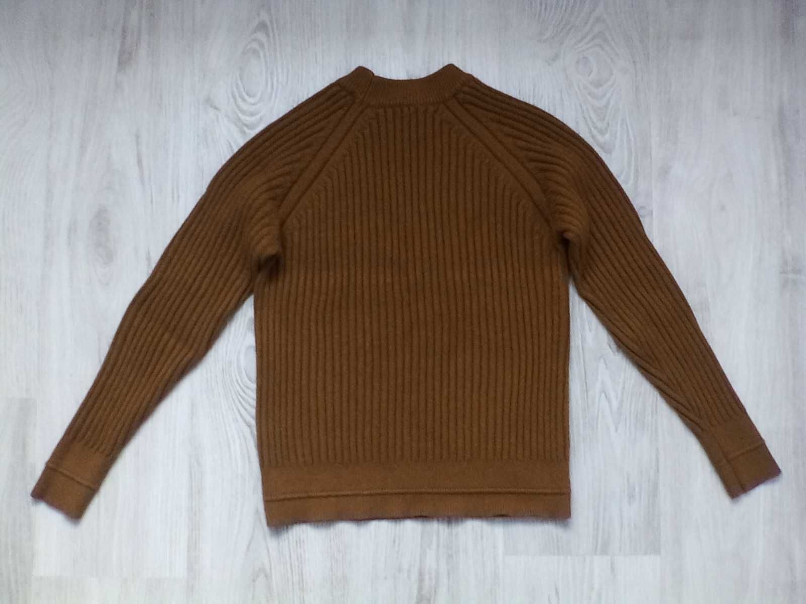 Sweter damski brązowy Szachownica rozm. S 36