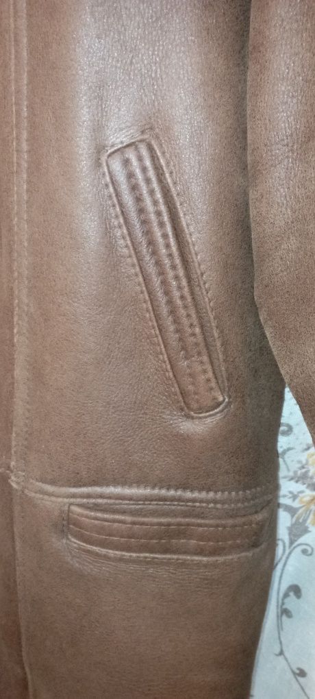 Мужская натуральная кожанная дубленка