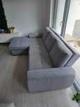 Sofa-cama com 3 lugares reversivel cinza