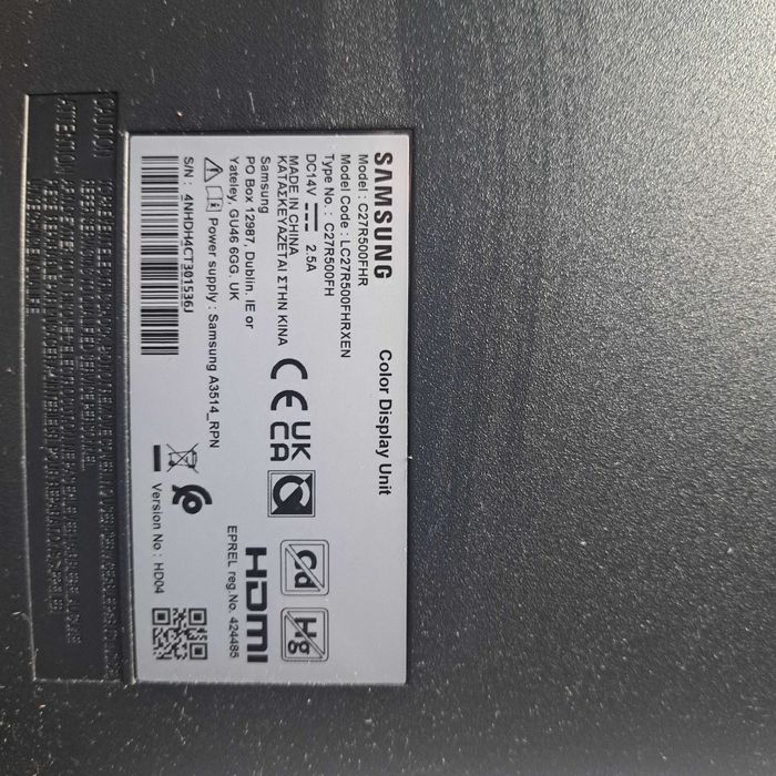 Monitor Samsung 27' Full Hd 144hz zakrzywiony Gamingowy !