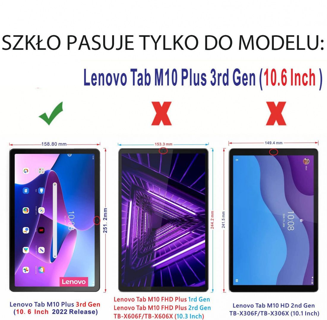 Szkło Hartowane Do Lenovo Tab M10 Plus 10.6 3Rd Gen