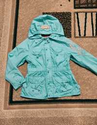 Pampolina куртка-ветровка дождевик р 110-116 бирюзовая с вышивкой