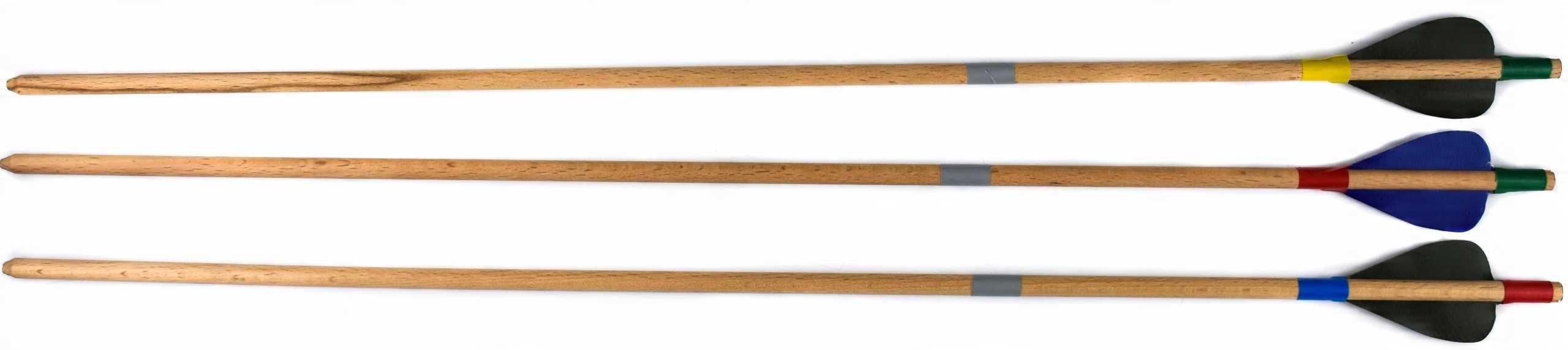 Łuk drewniany 115cm 3 strzały + tarcza zestaw łuczniczy czerwony