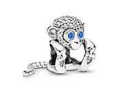 Srebrny Koralik Charm Beads Siedząca Małpka Monkey New227