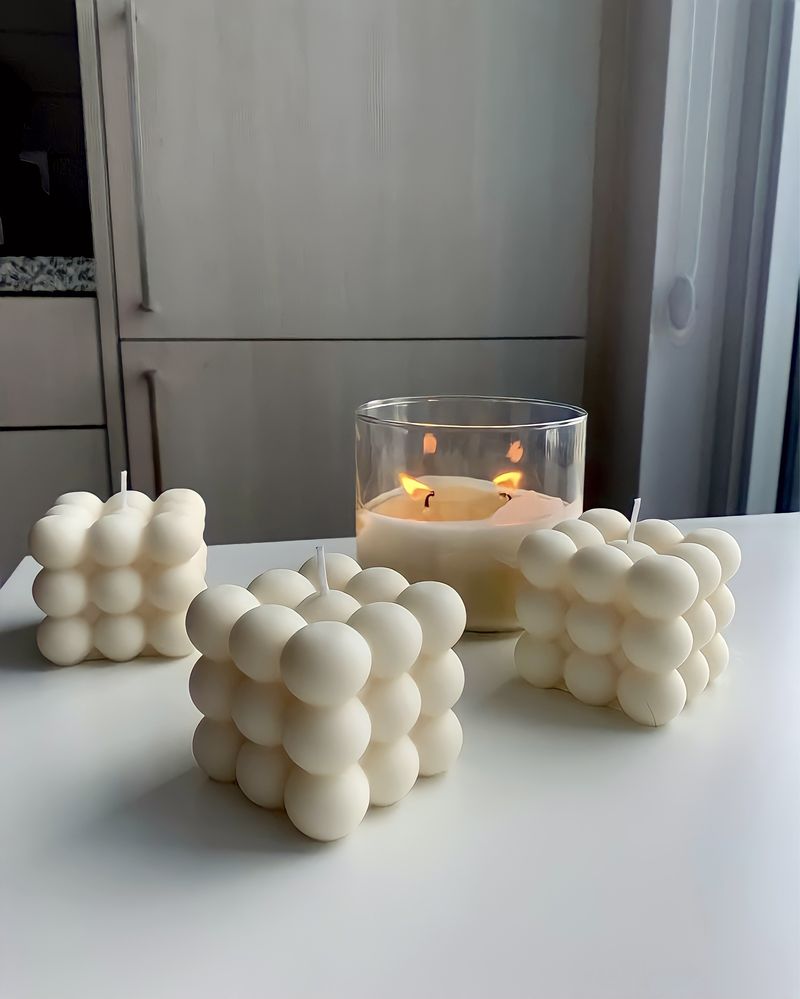 Свеча «Куб» | Декор для дома | Подарок