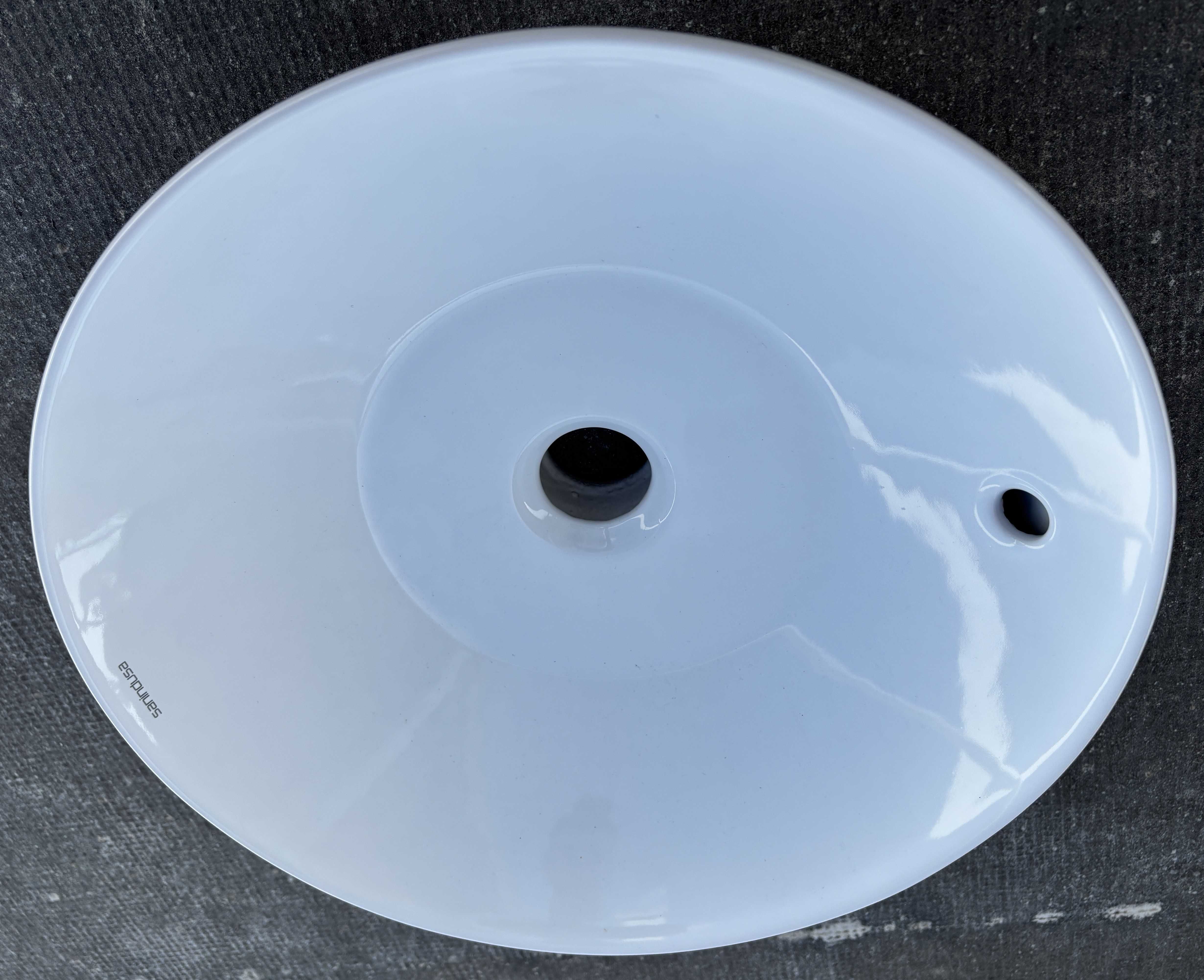 Lavatorio de Pousar Redondo Cerâmico SANINDUSA Sanlife D38 – Novo