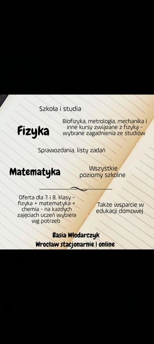 Matematyka - Wrocław/online, także fizyka i chemia