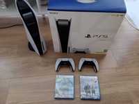 PlayStation 5 plus 2 kontrolery i 2 gry