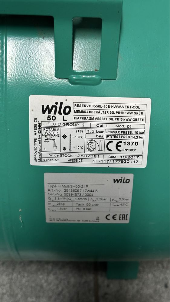 Hydrofor domowy Wilo-HiMulti 3H50/2-24P