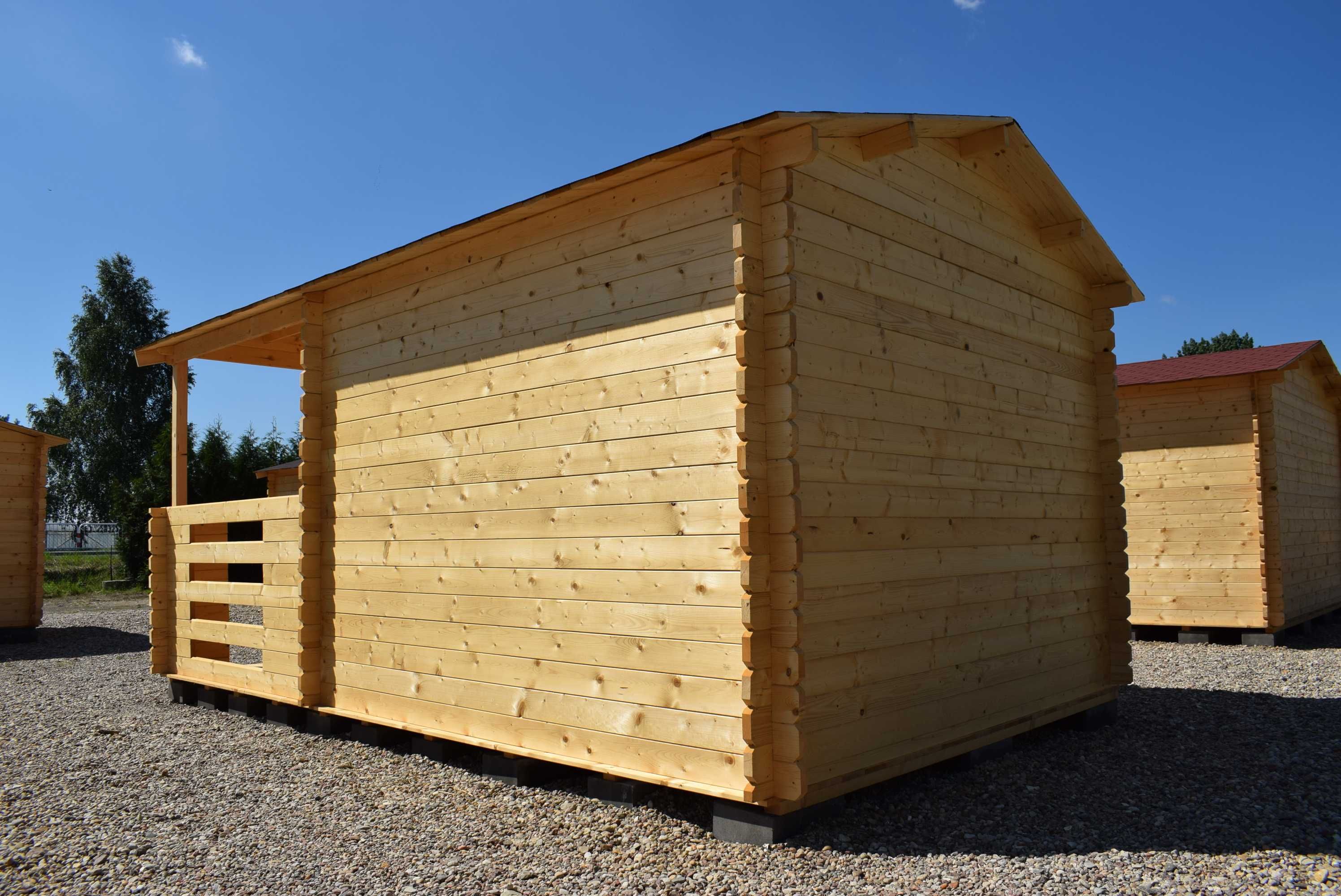 MASYWNY domek letniskowy z tarasem*5x3*15m2*ogrodowy*domki*balik 34mm