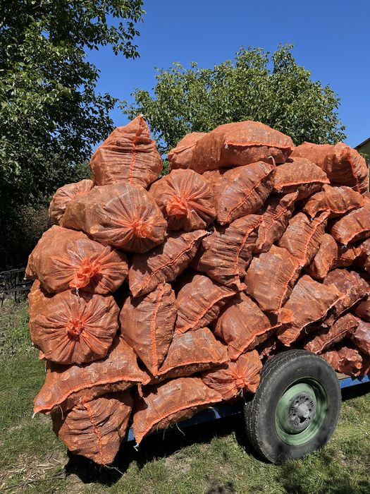 Drewno na opał, suche, gruba zrębka, brykiet