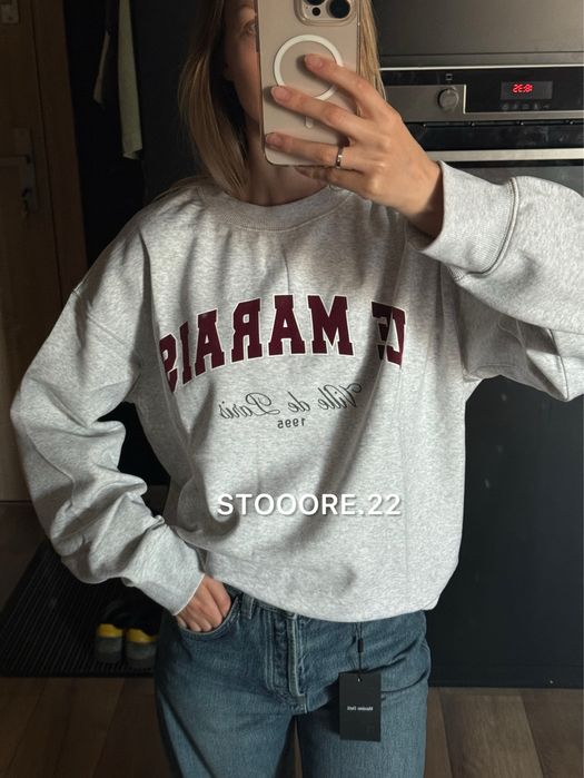 Світшот з принтом H&M, стильний світшот оверсайз - XXS, XS, S