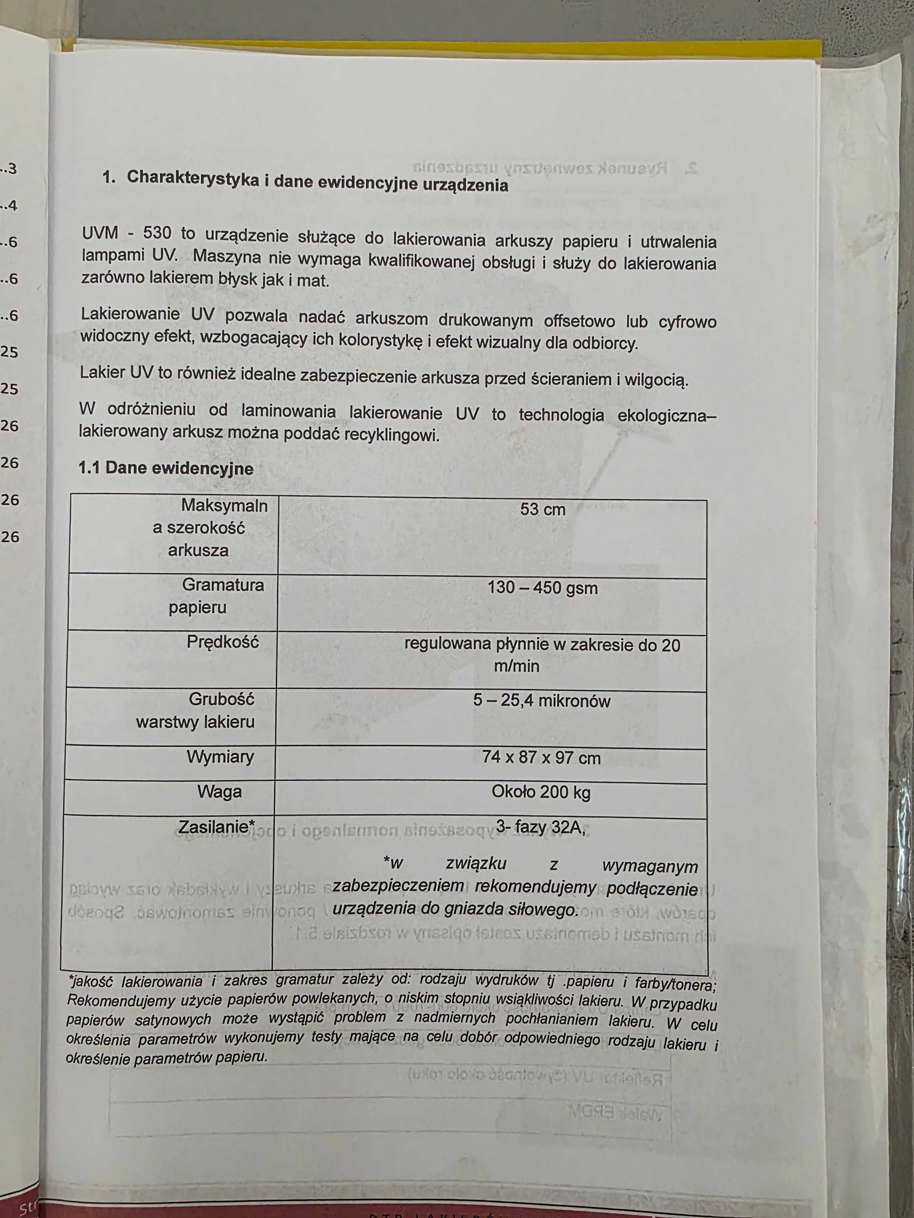Maszyna lakierująca - lakierówka  GRAFMASZ UVM530