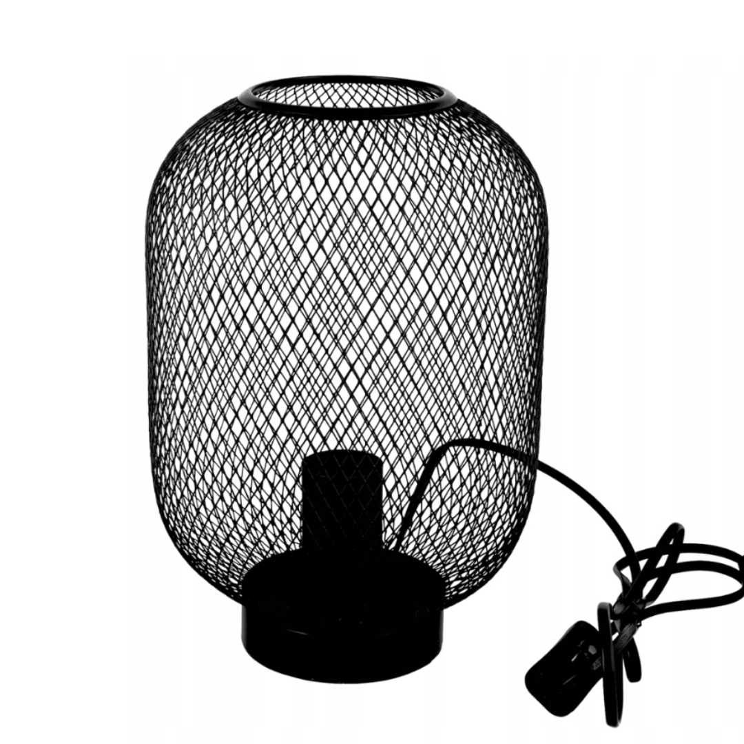 Czarna ażurowa lampa stołowa Loft Glamour style, E27