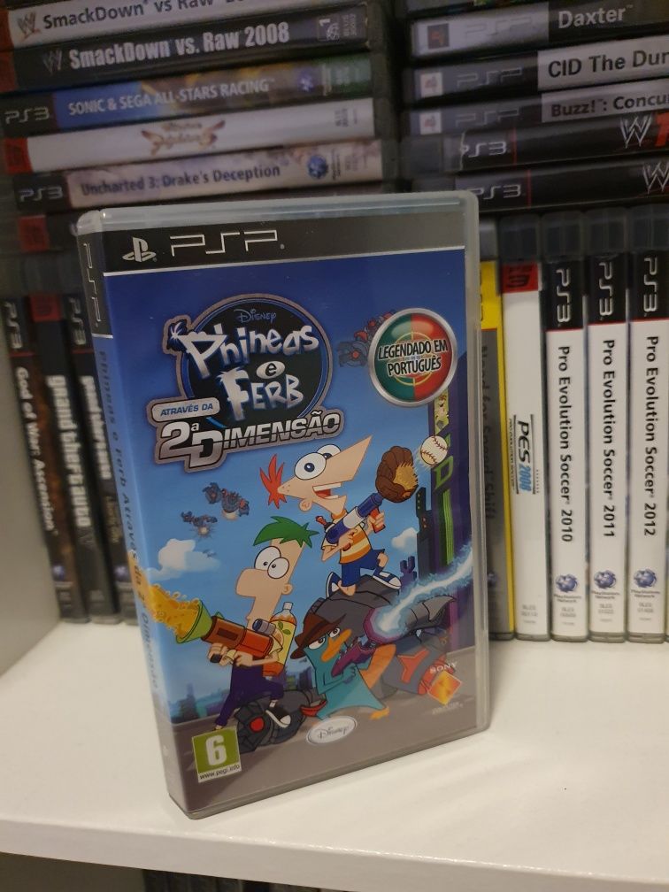 Jogo PSP Phineas e Ferb: Através da 2a Dimensão